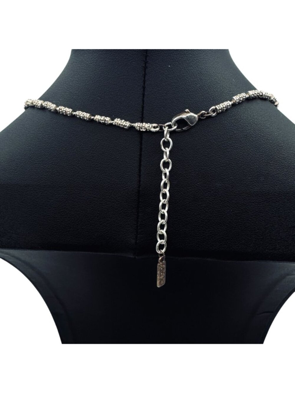 Vintage NAPiER Silver Tone Necklace Barrel Links 16" - Picture 4 of 7
